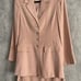 VTG BC Baldanza Concepts Pink 100% Silk Long Blazer/Jacket Skirt Suit Size 6