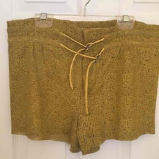 100% Lamb Leather Laser Cut Shorts