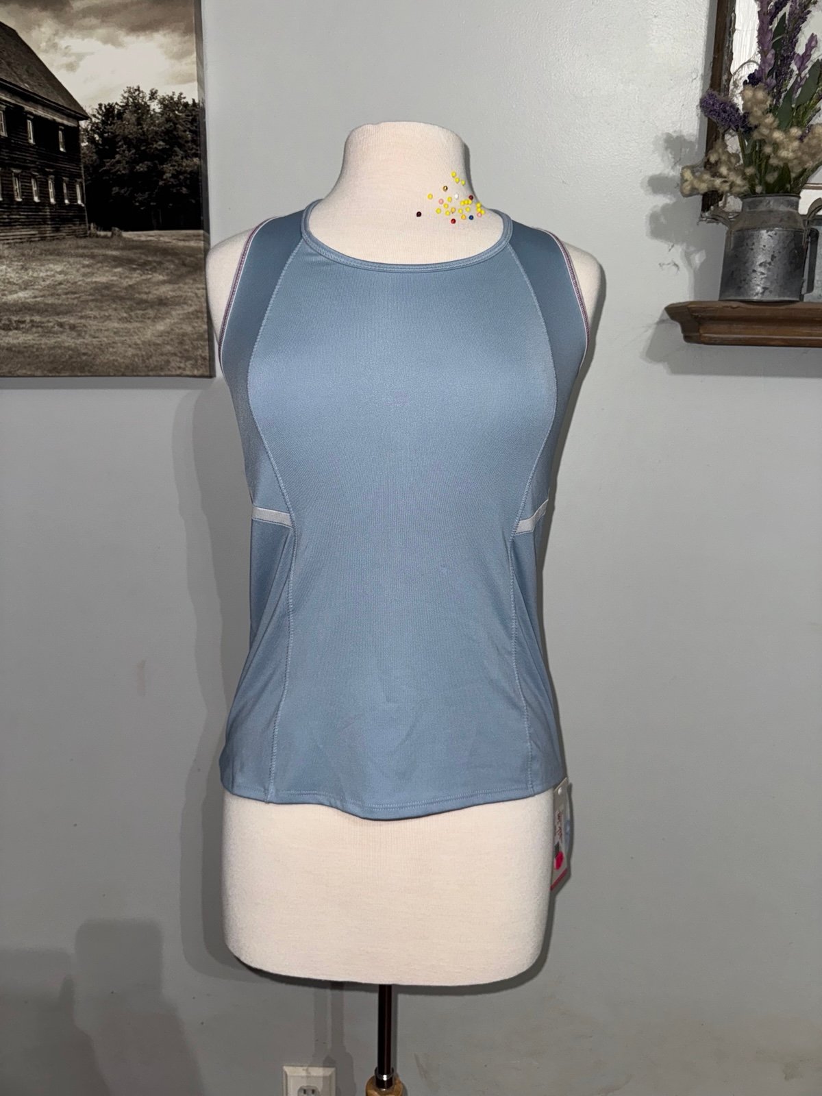 Lucky in Love blue purple braided racerback athletic top size medium brand new