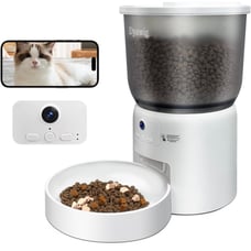 Automatic Cat Feeder with Camera, Smart Auto Dry Pet Food Dispenser with Timer,
