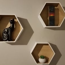 Set of 3 – White Shelf Hexagon