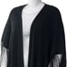 Sideffects Womens One Size Poncho Scarf Sweater Top Black Fringe Vintage