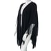 Sideffects Womens One Size Poncho Scarf Sweater Top Black Fringe Vintage