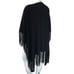 Sideffects Womens One Size Poncho Scarf Sweater Top Black Fringe Vintage