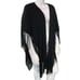Sideffects Womens One Size Poncho Scarf Sweater Top Black Fringe Vintage