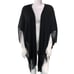 Sideffects Womens One Size Poncho Scarf Sweater Top Black Fringe Vintage