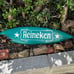 Hand carved wooden Heineken surfboard wall plaque hanging-39x10 inches