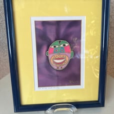 Vintage 1995 silk fabric art Ode to the Austrian framed signed Jane Murray Lewis