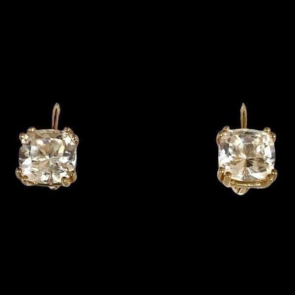 MV# Stunning JCM Gold Vermeil & sim Diamond Dangle Earrings