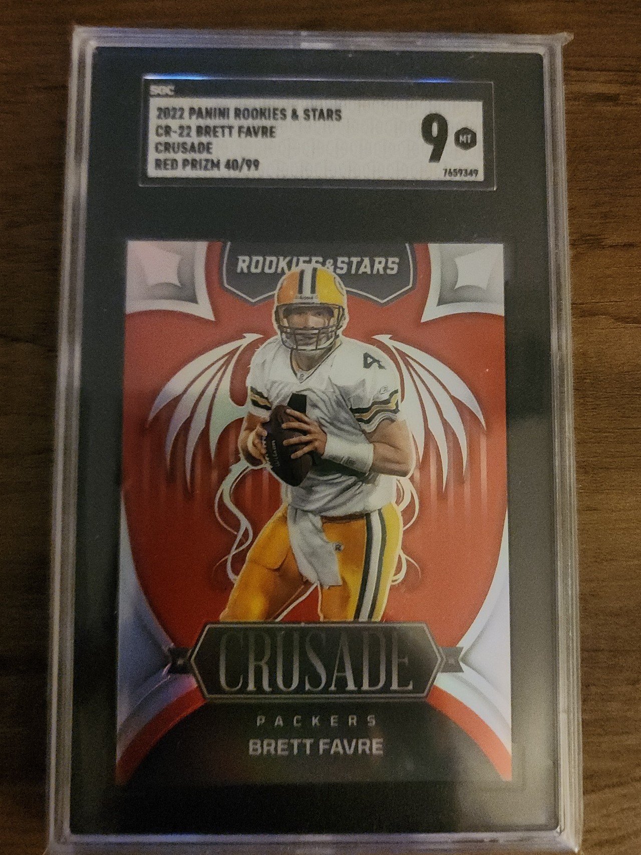 Brett Favre Crusade Red Prizm /99 SGC 9