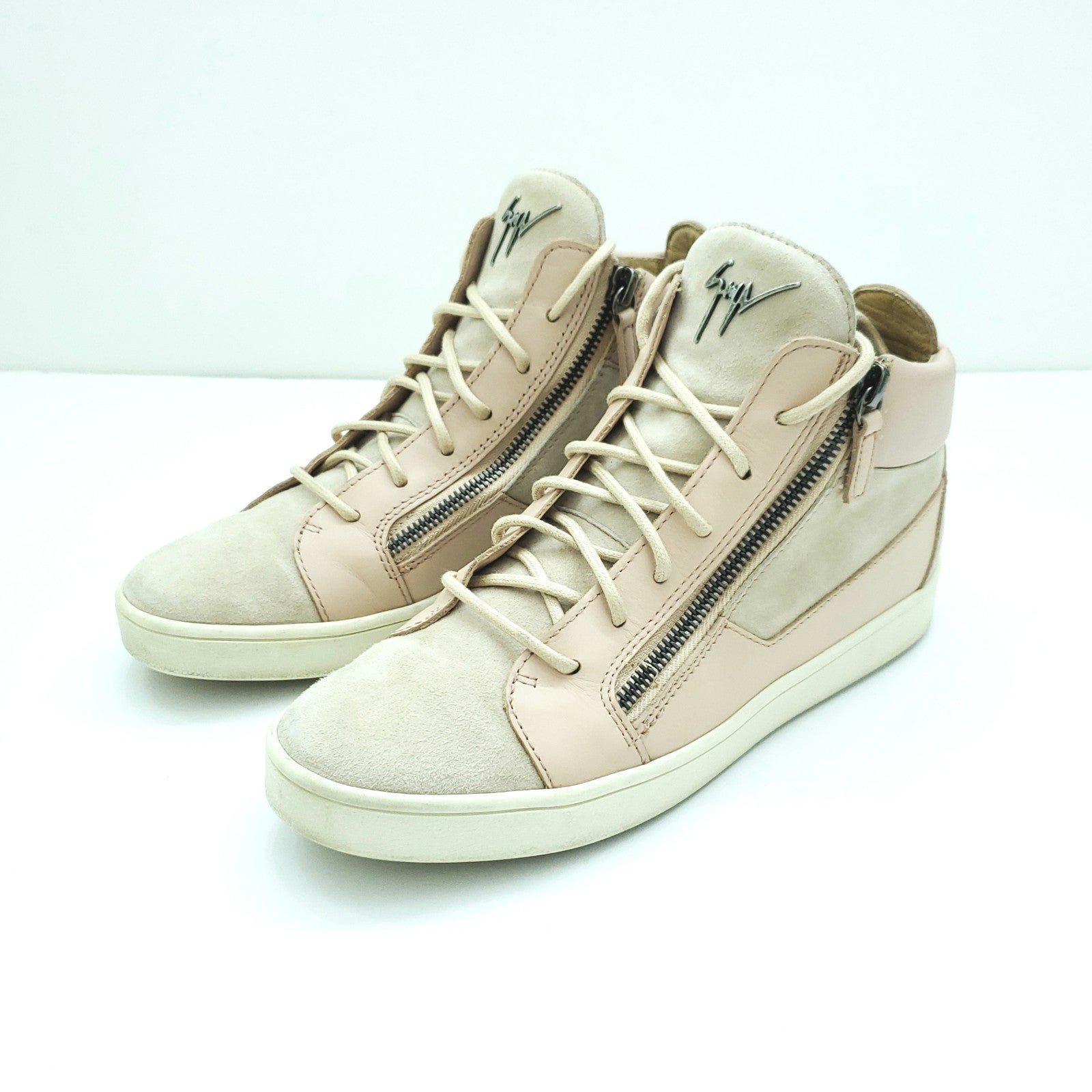 Giuseppe Zanotti Kriss Signature Leather Hi Top Sneakers Size 38 EU - Preowned