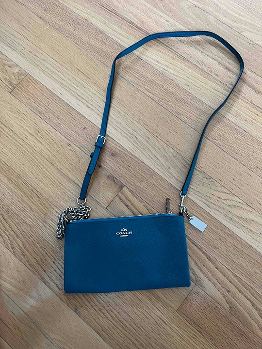 COACH Wallet Blue Crossbody Leather Wrislet 1 Size