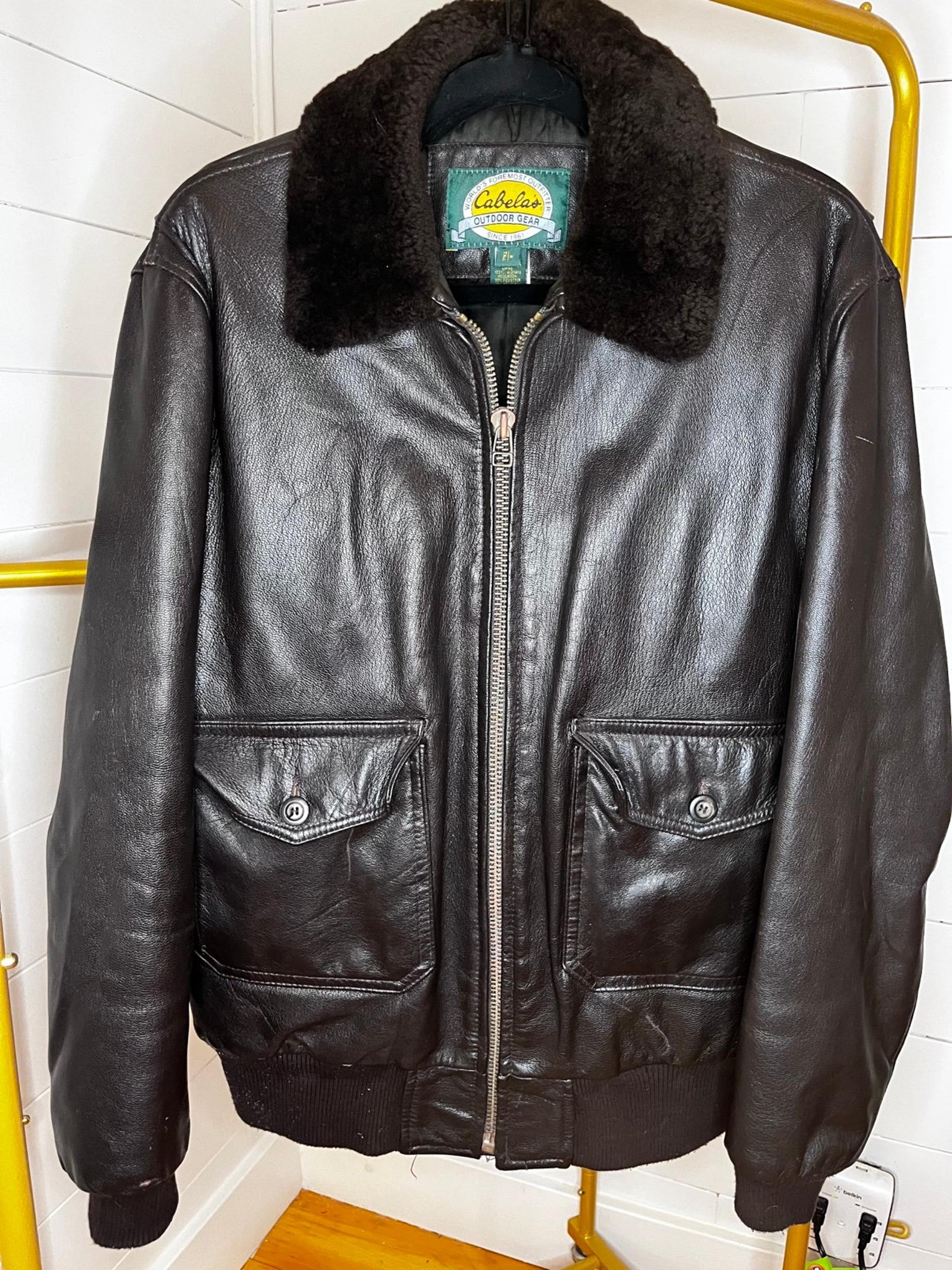 Vintage Cabela’s Aviator Bomber Leather Jacket