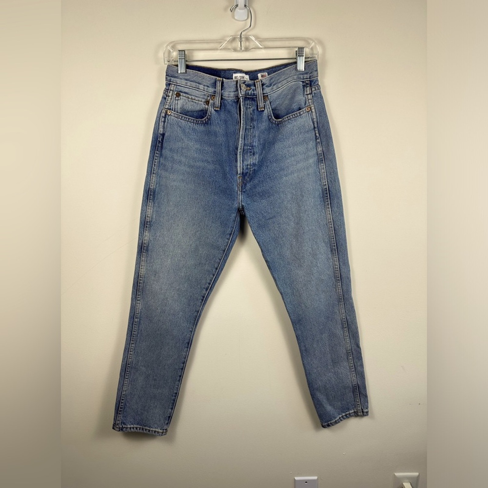 Re/Done Double Needle Crop Jeans Size 30 EUC Button Fly