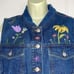 Vintage 80s/90s Crazy Horse blue denim floral embroidered vest