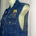 Vintage 80s/90s Crazy Horse blue denim floral embroidered vest