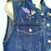 Vintage 80s/90s Crazy Horse blue denim floral embroidered vest