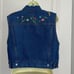 Vintage 80s/90s Crazy Horse blue denim floral embroidered vest