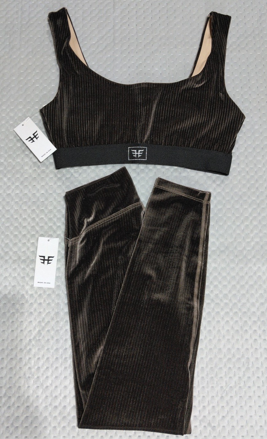 Heroine Sport Ribbed Velvet Legging and Ribbed Velvet Bra