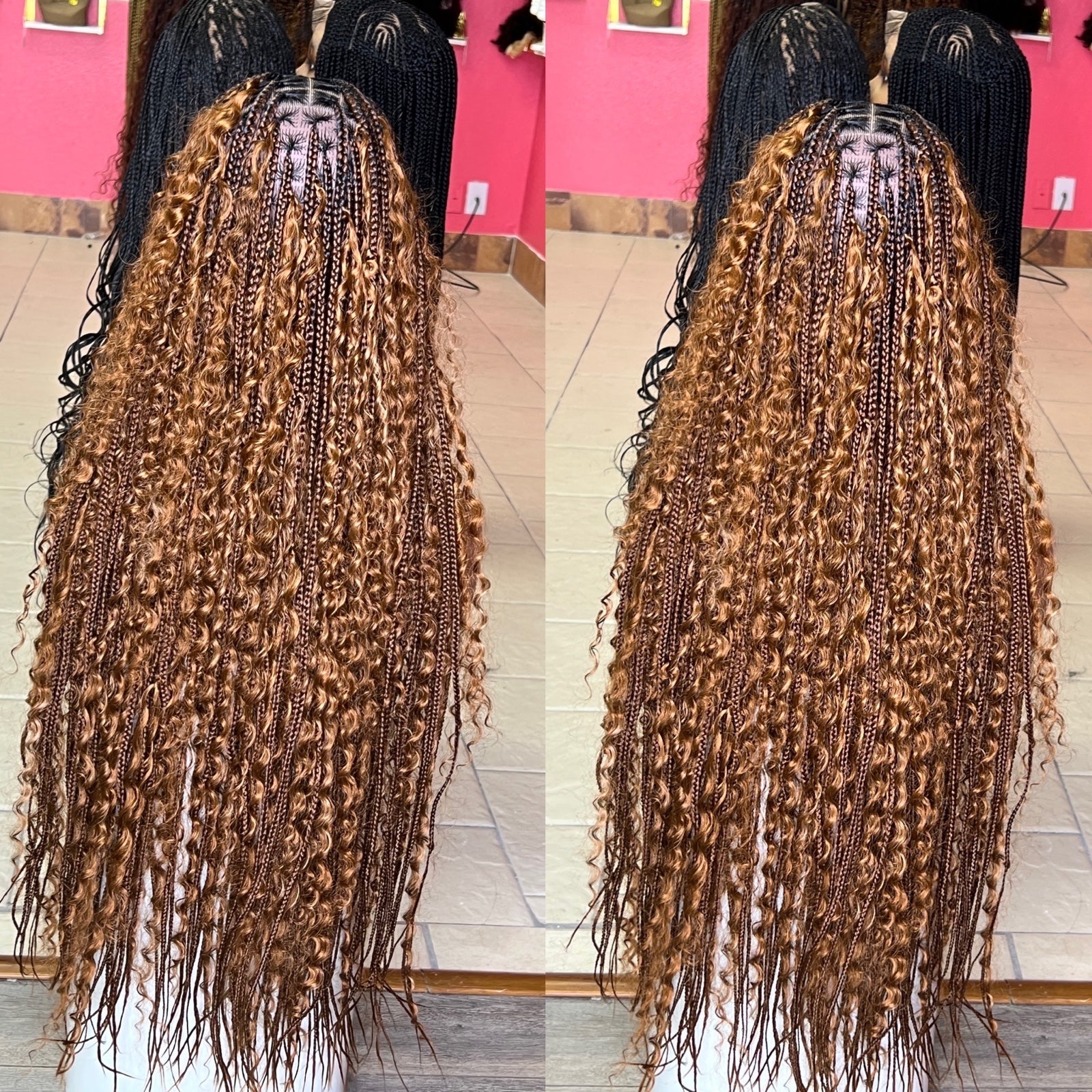 Honey blonde boho braids