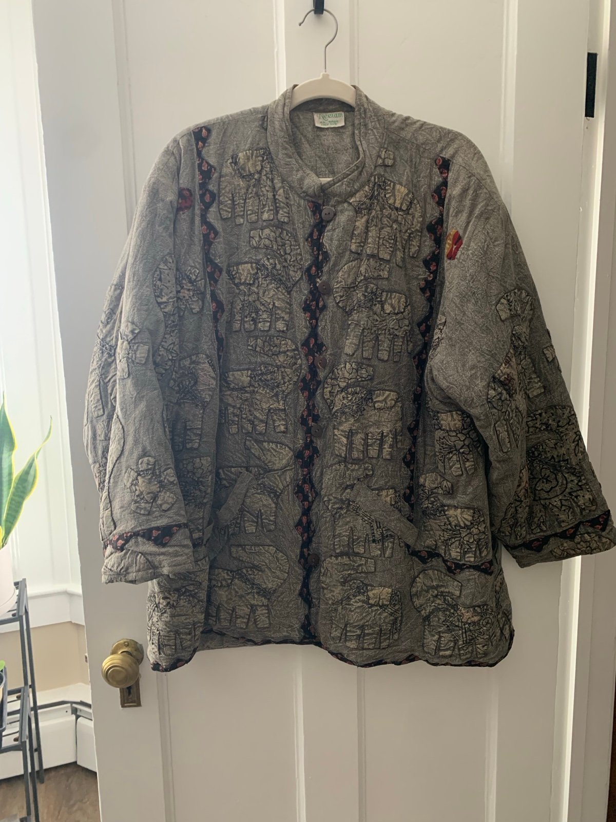 Oversized Neelam Uniquely Embroidered Elephant Coat