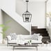 4 Light Adjustable Height Metal Chandelier for Dining Room Kitchen Hallway Black
