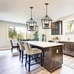 4 Light Adjustable Height Metal Chandelier for Dining Room Kitchen Hallway Black