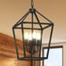 4 Light Adjustable Height Metal Chandelier for Dining Room Kitchen Hallway Black