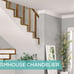 4 Light Adjustable Height Metal Chandelier for Dining Room Kitchen Hallway Black