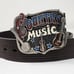 Vintage 1982 Country Music Great American Buckle Co & Brown Leather Belt 38in