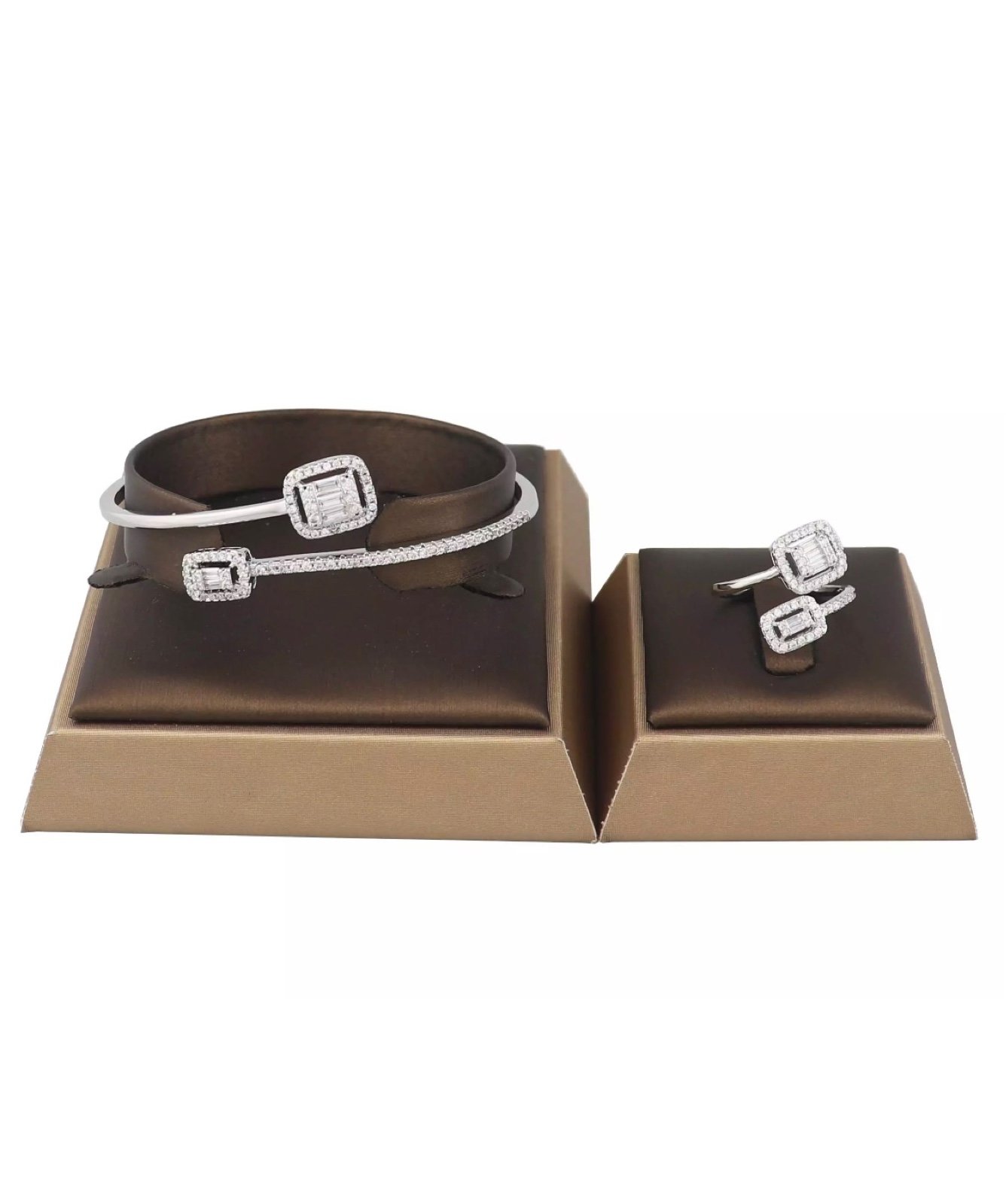 18k gold plated zirconia bracelet with adjustable ring