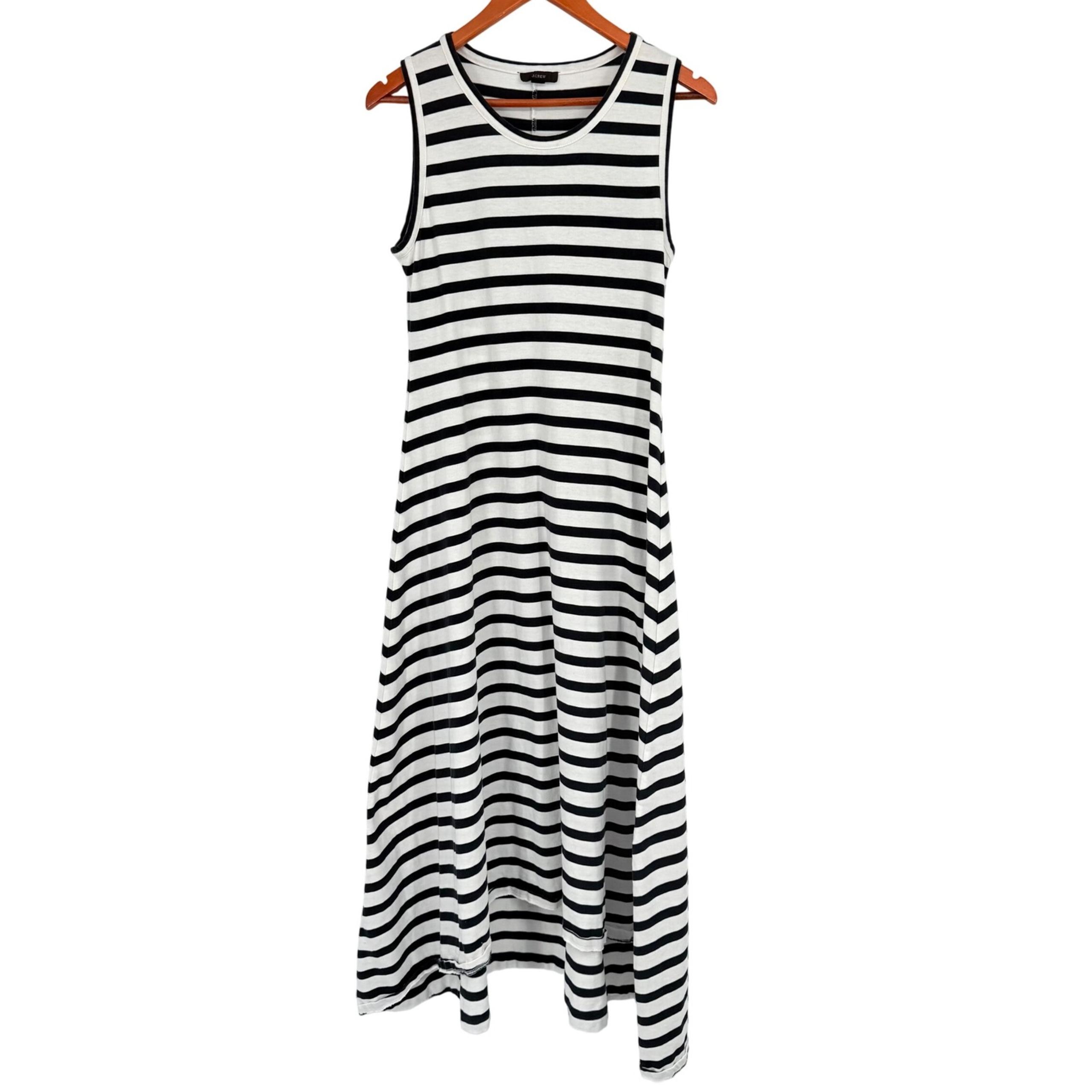 J. Crew Hi-Low Maxi Dress Breton Stripe 100% Cotton Women's Size Medium