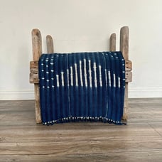 Vintage Tie Dye Indigo Mudcloth - African Ethnic Mud Cloth - Bohemian Shibori