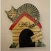 Cat Sitting On Dog House Fido Dog For Sale Brooch Pin