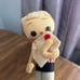 Vintage Mid-Century Poseable Doll Dress/ Hat Wood Stand Japan