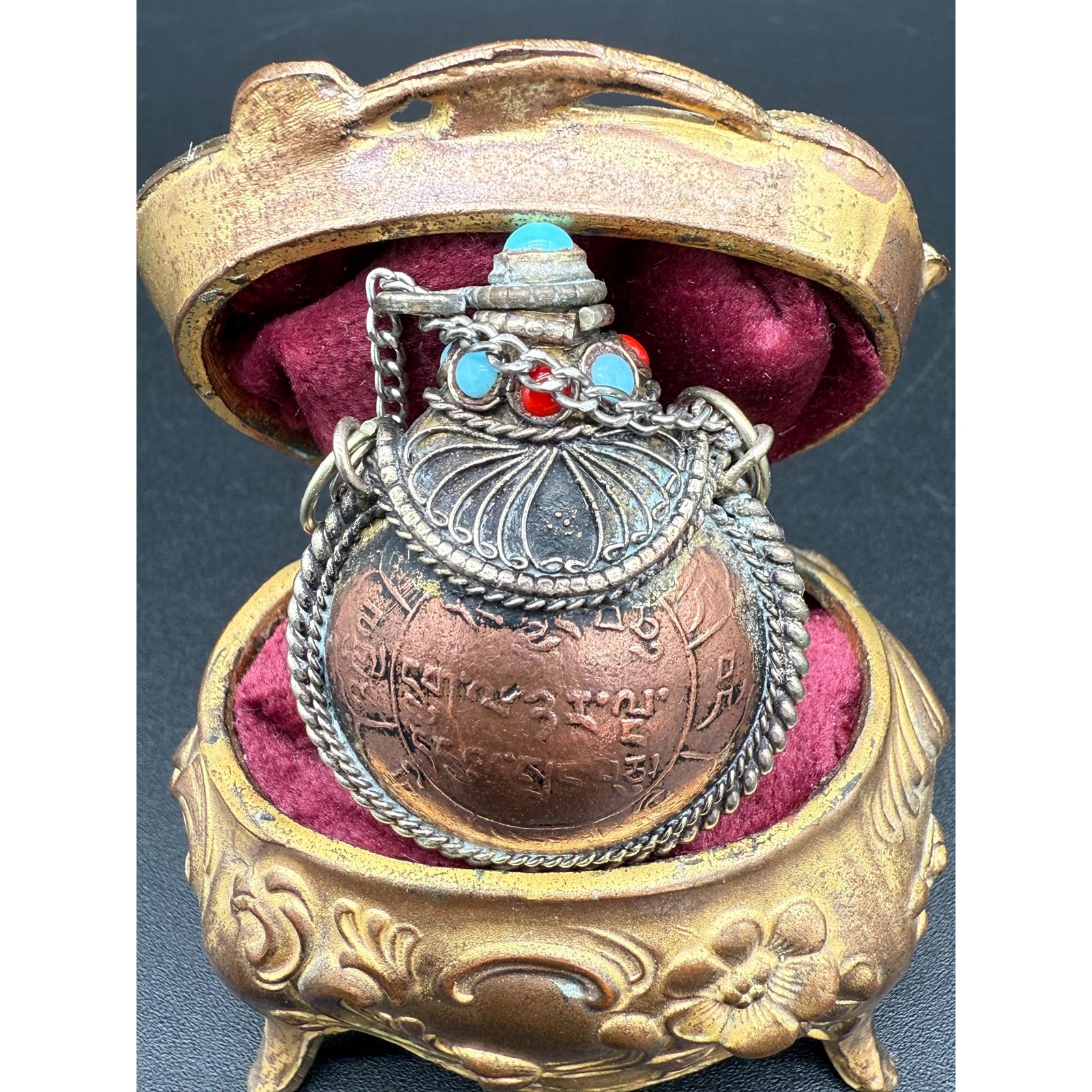 Vintage Nepal Tibetan Perfume Bottle Pendant Shocoin Snuff