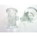 Vintage Bertil Vallien Angel Candle Holder Boda Clear Glass Pair Bertil Vallien