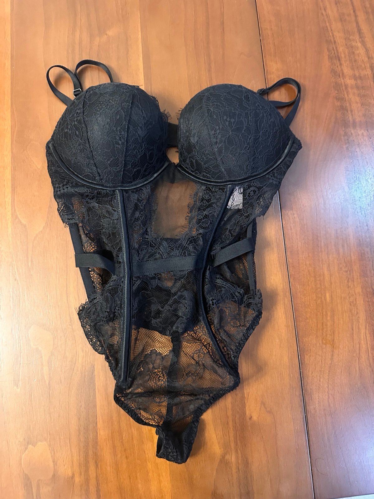 Victoria’s Secret Black lace bodysuit NTW