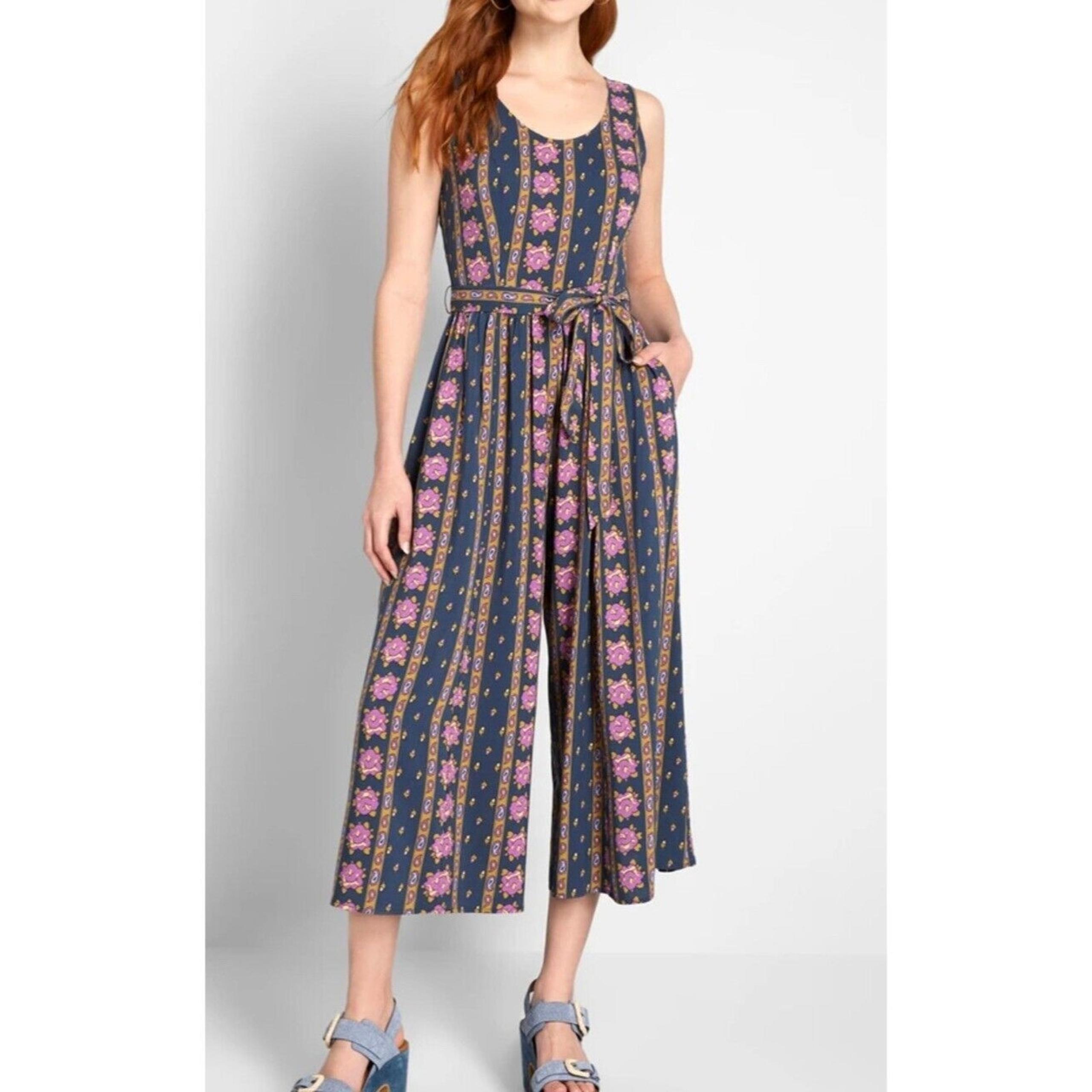 ModCloth Navy Blue Unbridled Enthusiasm Jumpsuit Size Small NWT