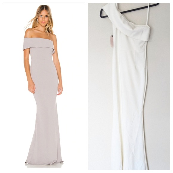 KATIE MAY Titan Off Shoulder Maxi Gown