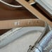 Salvatore Ferragamo Typa Leather Silver Sandals Size 7.5