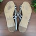 Salvatore Ferragamo Typa Leather Silver Sandals Size 7.5