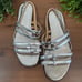 Salvatore Ferragamo Typa Leather Silver Sandals Size 7.5