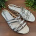 Salvatore Ferragamo Typa Leather Silver Sandals Size 7.5
