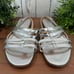 Salvatore Ferragamo Typa Leather Silver Sandals Size 7.5