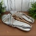 Salvatore Ferragamo Typa Leather Silver Sandals Size 7.5