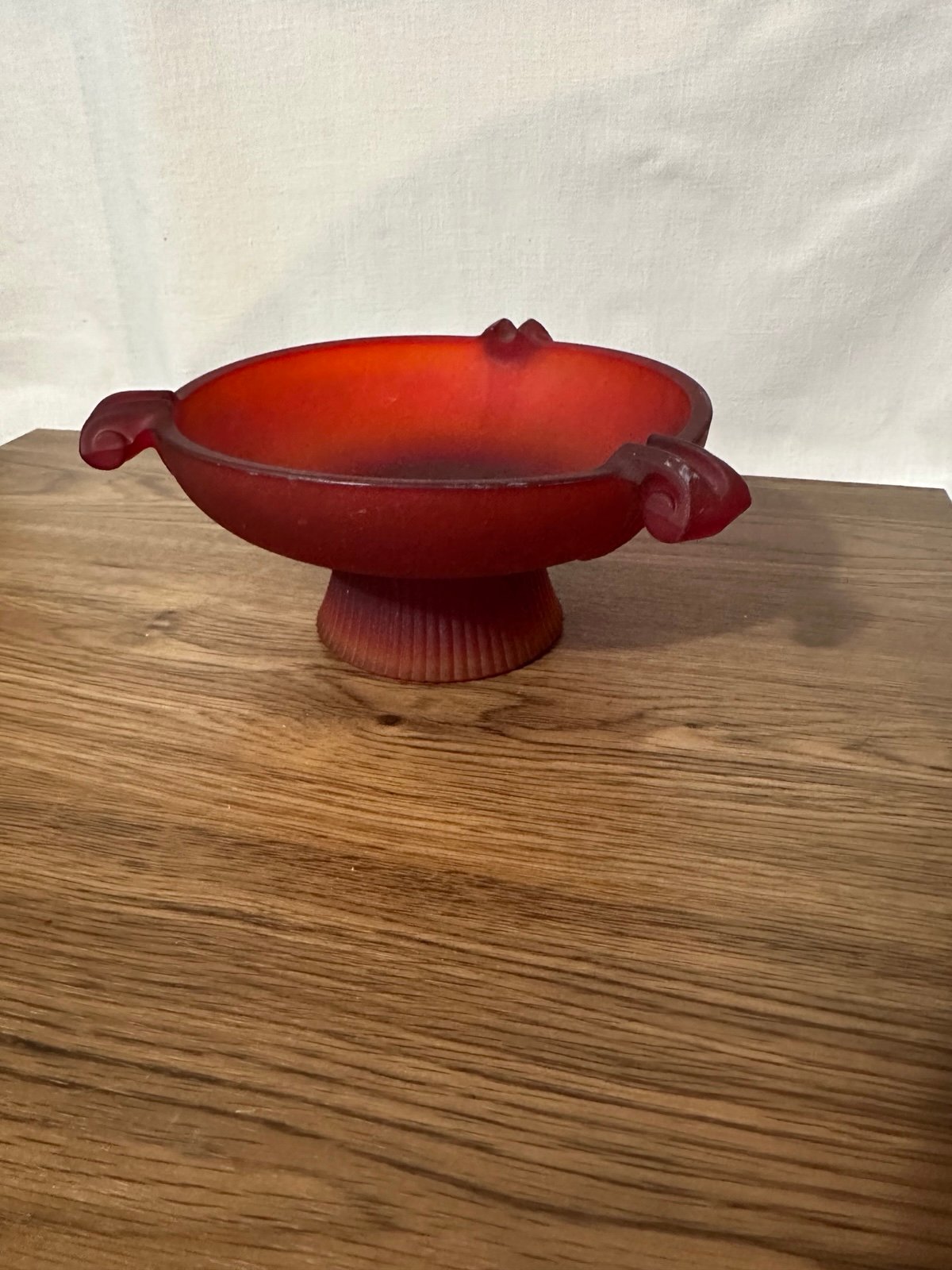 Vintage frosted ashtray