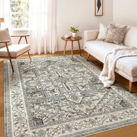 NEW Area Rugs Machine Washable for Living Room Bedroom, Large 5x7 Vintage