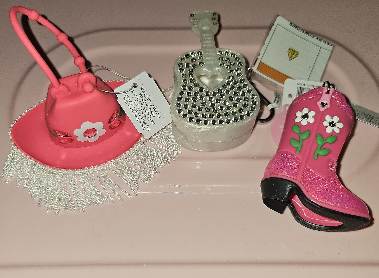 Bath and body works pink and white country girl bac holder bundle