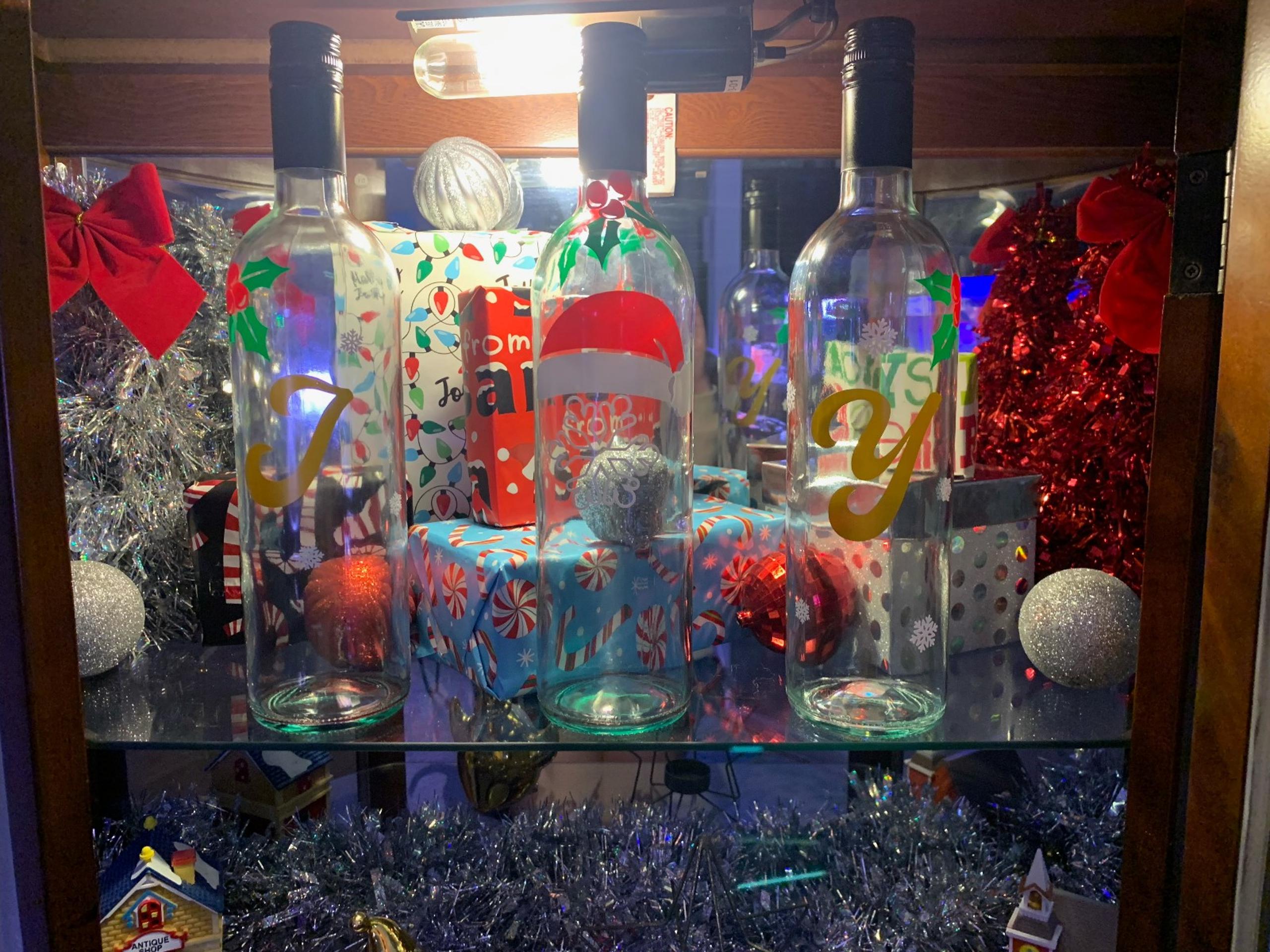 Christmas wine bottle
